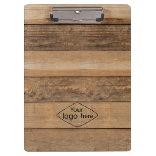 Carpeta De Pinza Agrega tu logo de madera rústica de granero