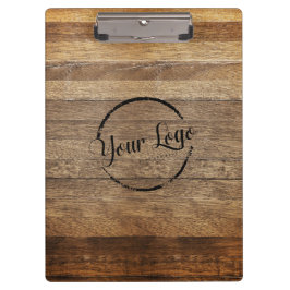Carpeta De Pinza Agrega tu logo de madera rústica de granero
