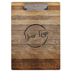 Carpeta De Pinza Agrega tu logo de madera rústica de granero