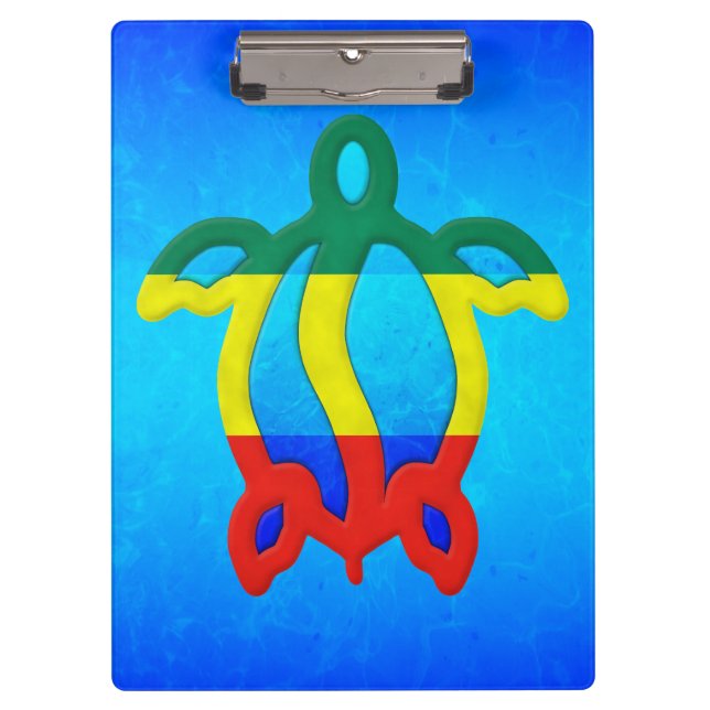 Carpeta De Pinza Agua azul Rasta Honu (Anverso)
