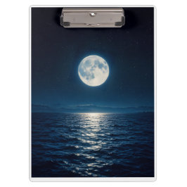 Carpeta De Pinza Agua de Luna Llena Reflexión Luz de Luna Abstracto