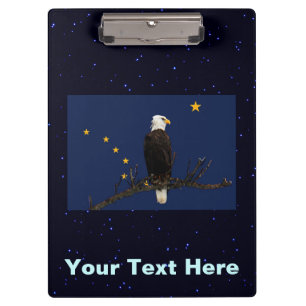 Carpeta De Pinza Águila Alaska Y Bandera