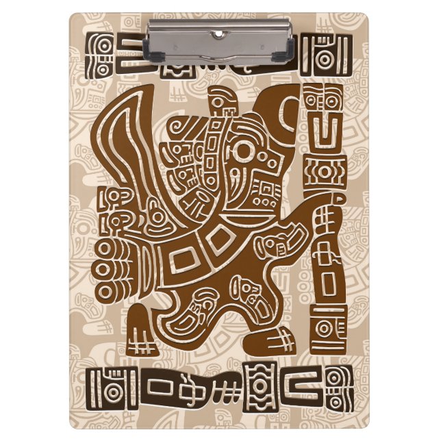 Carpeta De Pinza Águila azteca guerrera arte tribal antiguo (Anverso)