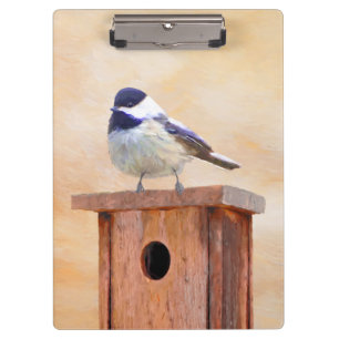 Carpeta De Pinza Ajedrez sobre pintura de aves original