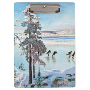 Carpeta De Pinza Akseli Gallen-Kallela - Patinadores cerca de la co