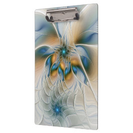 Carpeta De Pinza Alarmante, Abstracta Fantasía Fractal Art Con Azul