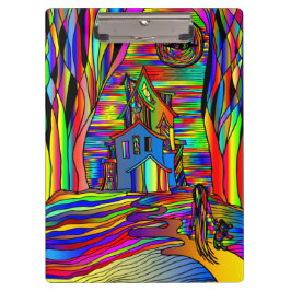 Carpeta De Pinza Alarmante Casa Aterrador Resumen Vidrio de Mano Co