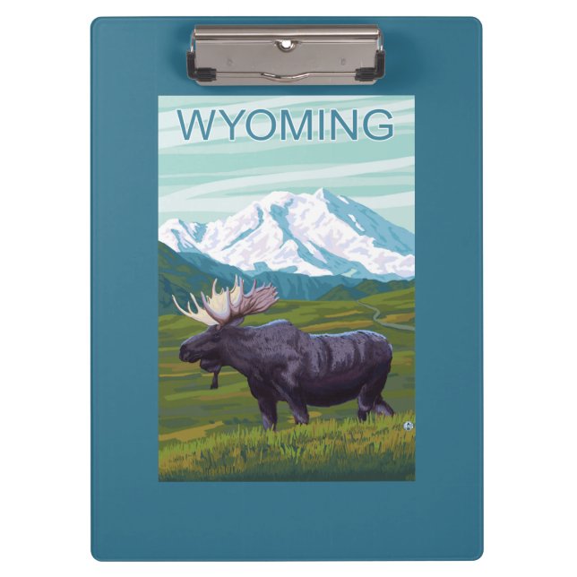 Carpeta De Pinza Alces con MountainWyoming (Anverso)