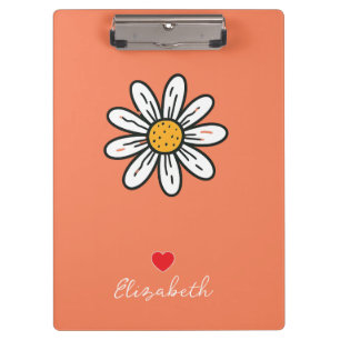Carpeta De Pinza Alegre Ilustracion Daisy - Diseño Retro Cuto