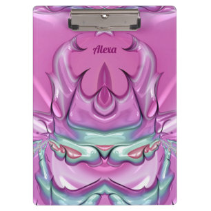 Carpeta De Pinza ALEXA ~WOW! ¡EXTRAÑO! Blanco gris rosado y erigoso