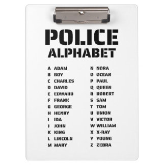 Carpeta De Pinza Alfabeto Fonético Policía