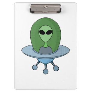 Carpeta De Pinza Alien en su pequeña nave espacial