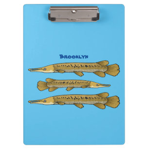 Carpeta De Pinza Alligator garfish cartoon illustration 