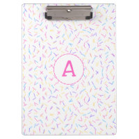 Allover Sprinkles Pink Multi Inicial Clipboard