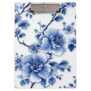 Carpeta De Pinza Almohadilla de clip Metalizado de Bloom Azul