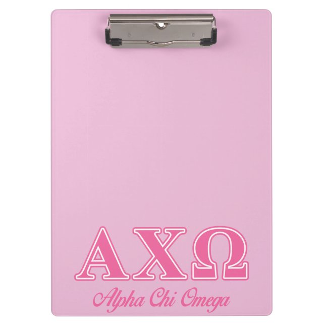 Carpeta De Pinza Alphi Chi Omega Letras Rosas (Anverso)