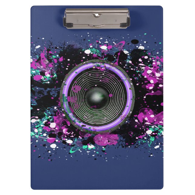 Carpeta De Pinza Altavoz musical y pintura salpicada (Anverso)