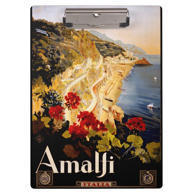 Carpeta De Pinza Amalfi Italia Viaje Afiche Arte Gráfico (Anverso)