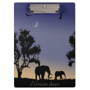 Carpeta De Pinza Amanecer africano - elefantes