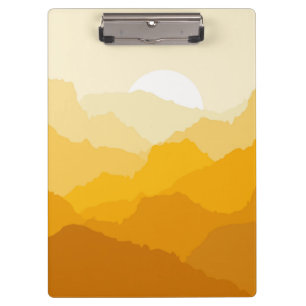 Carpeta De Pinza Amanecer de montaña amarillo y naranja