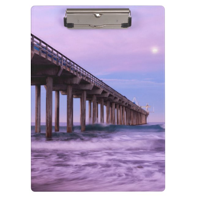 Carpeta De Pinza Amanecer morado sobre el muelle, California (Anverso)