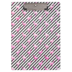 Carpeta De Pinza Amante del flamenco rayas diagonales rosa
