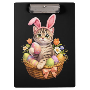 Carpeta De Pinza Amantes de Gatitos Adorables Feliz Pascua Gato