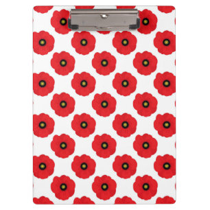 Carpeta De Pinza Amapolas Florales Rojo y Blanco Shabby Chic