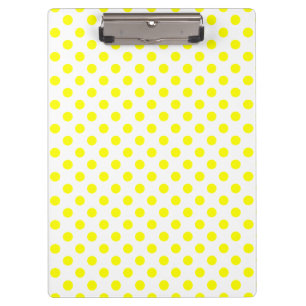 Carpeta De Pinza Amarillo personalizable sobre lunares blancos