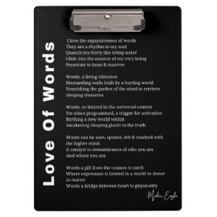 Carpeta De Pinza Amor de las palabras poema poesía arte mural poste