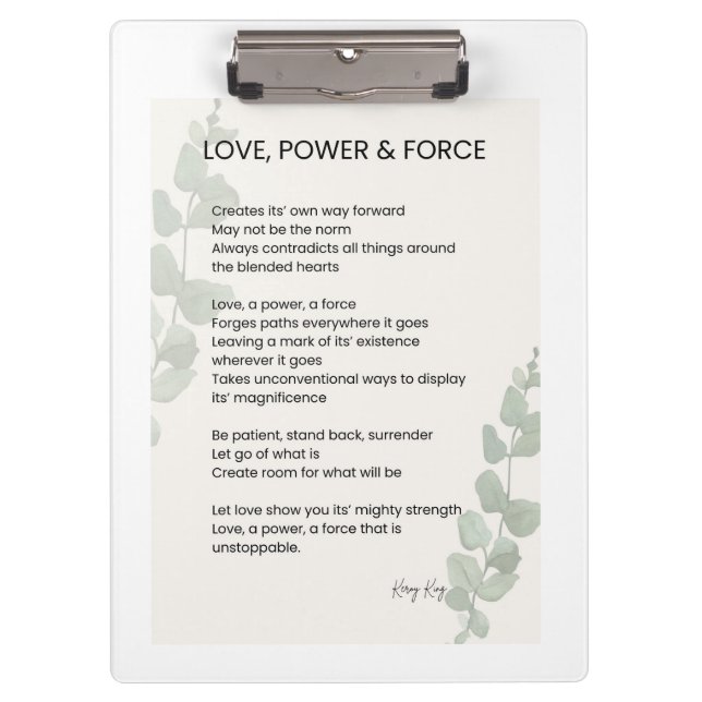 Carpeta De Pinza Amor, poder, fuerza poesía (Anverso)