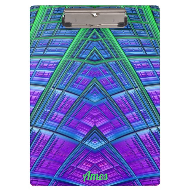 Carpeta De Pinza AMOS ~ 3D! ~ Verde morado y azul original ~ (Anverso)