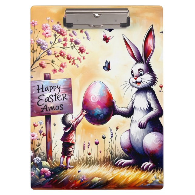 Carpeta De Pinza AMOS ~ FELIZ EASTER ~ Bunny and Amos ~ (Anverso)