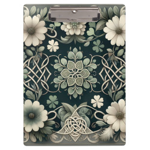 Carpeta De Pinza Amuleto Floral Trébol Celta