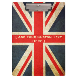 Carpeta De Pinza Añada su tablero de encargo de Union Jack del