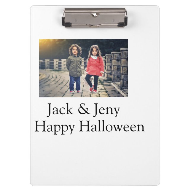 Carpeta De Pinza añadir nombre de texto de foto niños de Halloween  (Anverso)