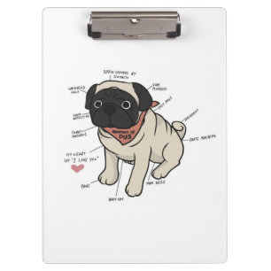 Carpeta De Pinza Anatomía De La Gráfica De Perros De Pug