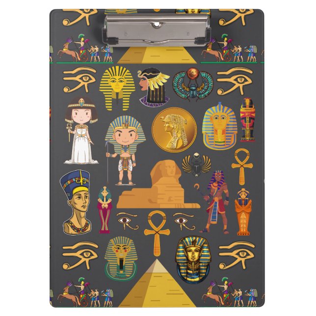 Carpeta De Pinza Ancient Egyptian Hieroglyphic -Pattern Pharaoh  (Anverso)