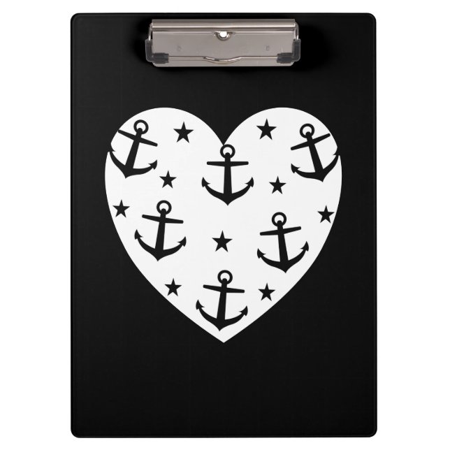 Carpeta De Pinza Anclas Blancas Divertidas (Anverso)