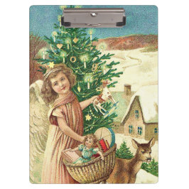 Carpeta De Pinza Angel bringing Christmas gifts and presents