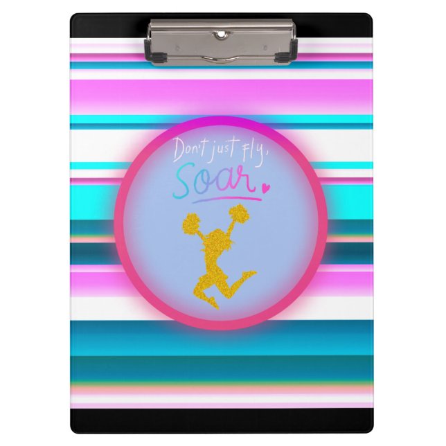 Carpeta De Pinza Animadores con franjas de "No vueles, Soar" (Anverso)