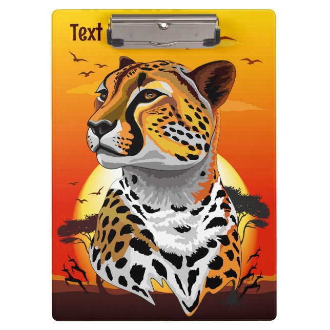 Carpeta De Pinza Animales salvajes de la costa africana Cheetah (Anverso)