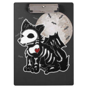 Carpeta De Pinza Anime Lobo Emo Gótico Edgy Esqueleto Halloween Per