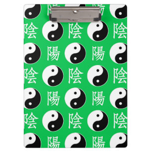 Carpeta De Pinza Antecedentes verdes Patrón chino de Yinyang