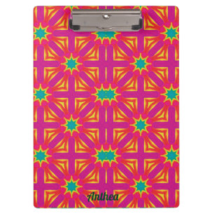 Carpeta De Pinza ANTHEA ~ Diseño amarillo, azul, rojo y rosa