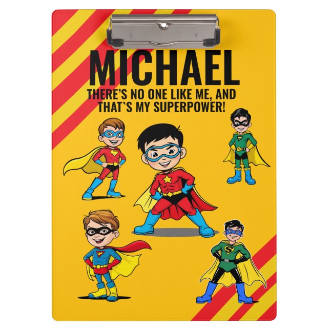 CARPETA DE PINZA ANTI-STRESS KIDS HERO SUPERHERO POWER RED (Anverso)