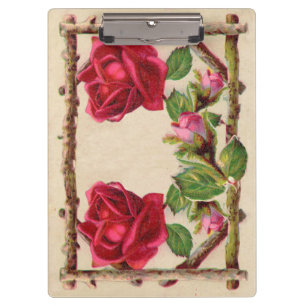 Carpeta De Pinza Antigüedad victoriana antigua rosa rústica