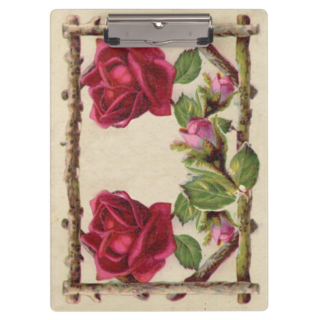 Carpeta De Pinza Antigüedad victoriana antigua rosa rústica (Anverso)