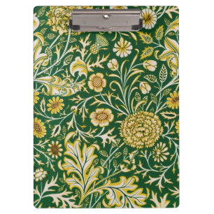 Carpeta De Pinza Antiguo Arte Floral Verde Cherwell de William Morr