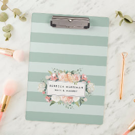 Carpeta De Pinza Antiguo Estampado Floral Sage